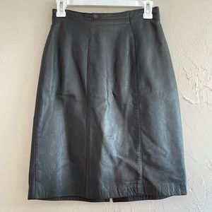 Amazing vintage black leather skirt